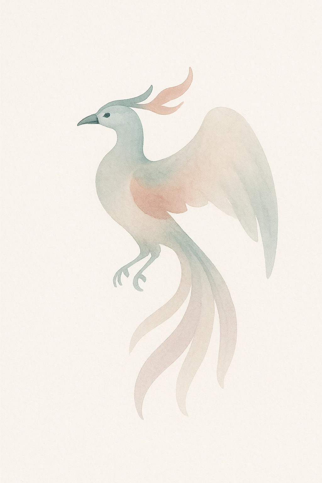 phoenix watercolor art style emoji