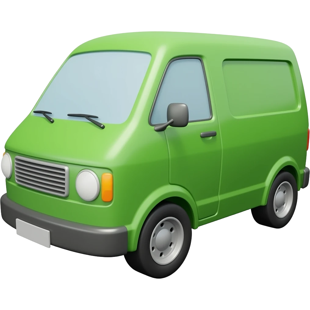 3d green van emoji