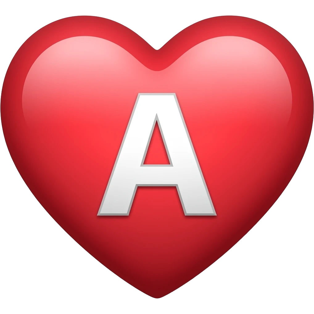 Kalbin içinde a harfi beyaz kap emoji