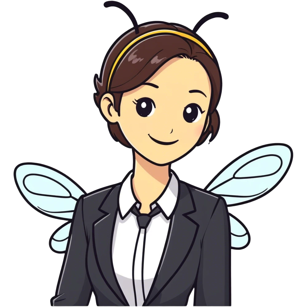 a bee girl in an office suit emoji