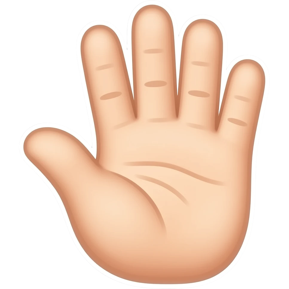 Рука - Нарисованный милый Стикер, нежные цвета emoji