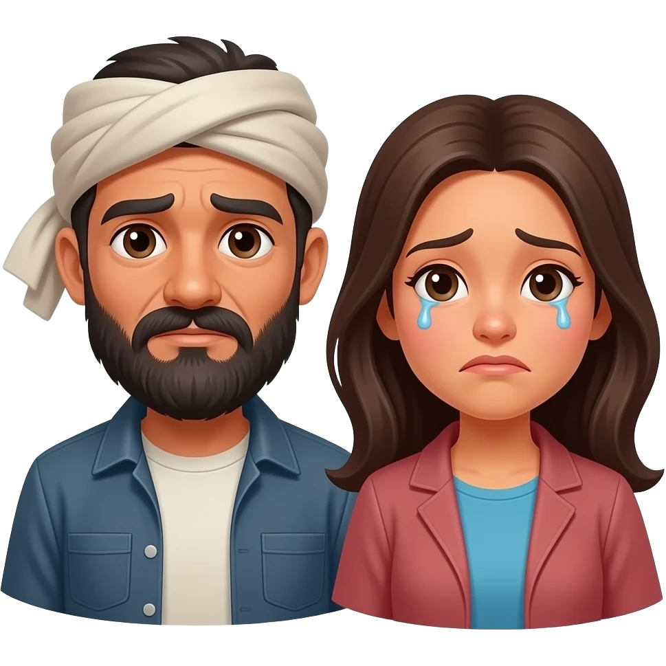 poor migrant man women unhappy emoji