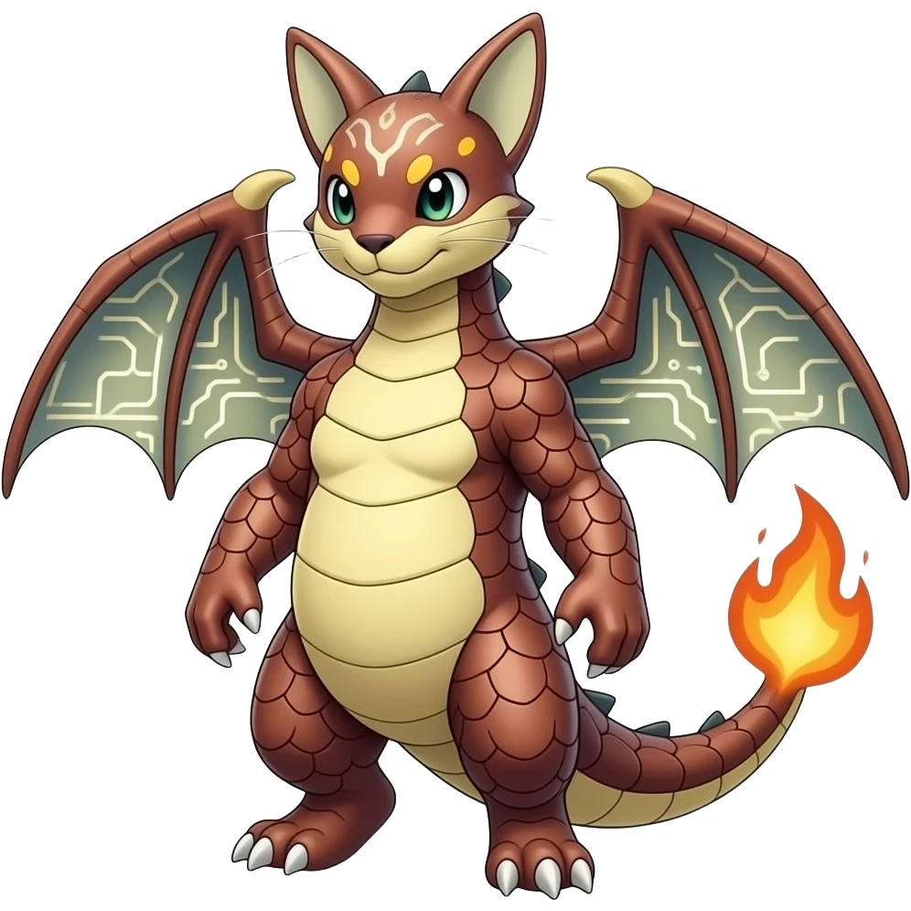 Gabite-Veemon-ExVeemon-Digimon-Latias-Peppercat-Pokémon-Flamedramon-fusion-animal-hybrid-creature, Full body emoji