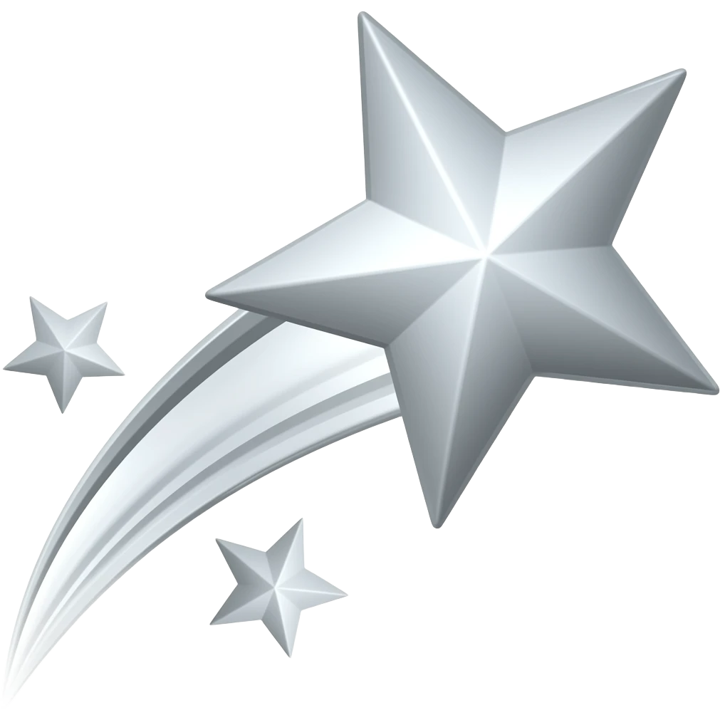 SHOOTING STAR IN SILVER emoji