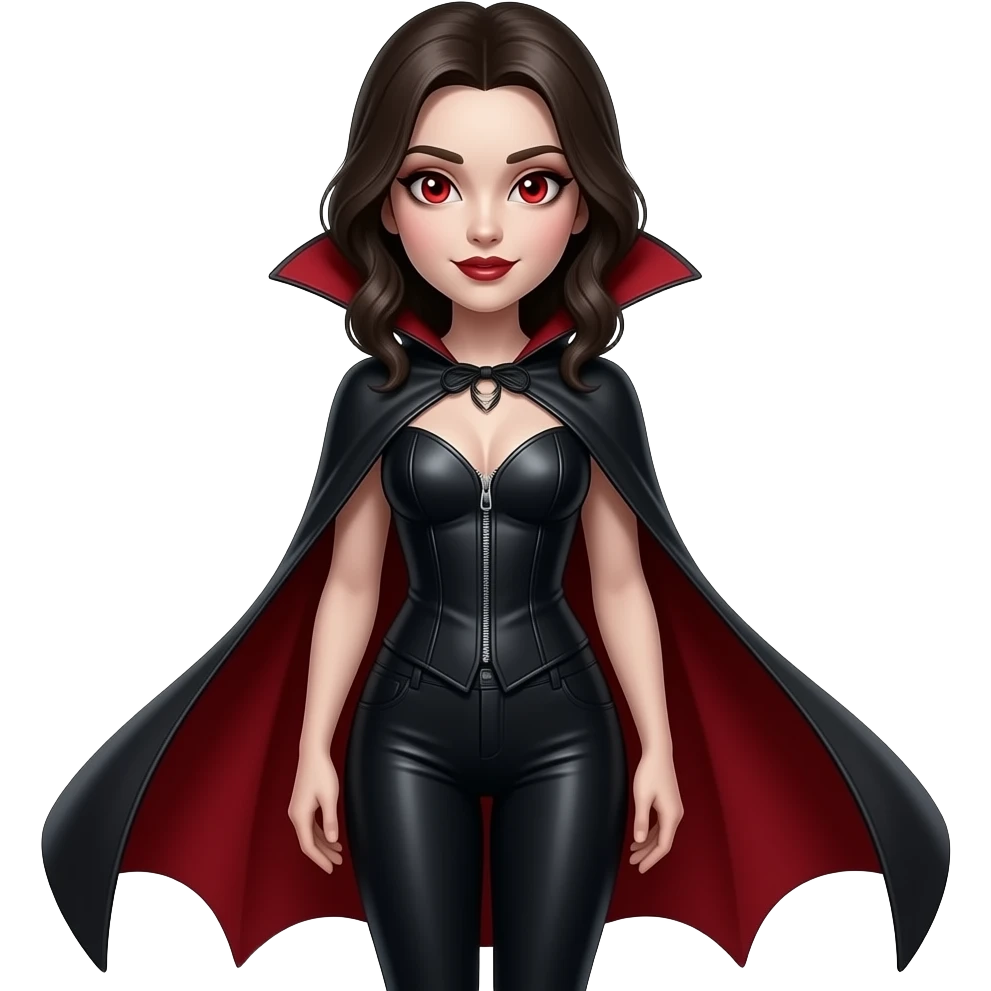 Phoebe with red eyes as dracula with leggings emoji