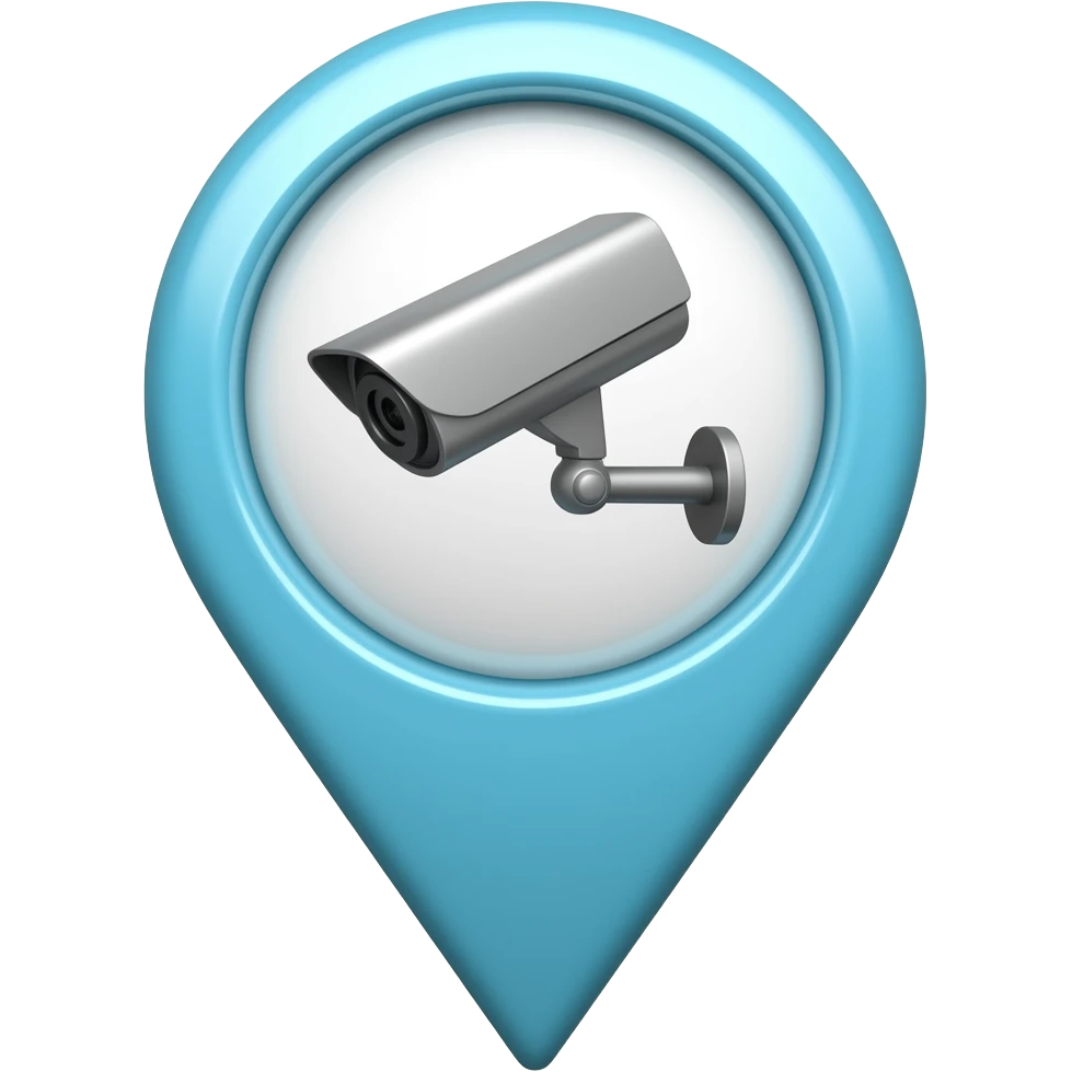 CCTV in a map marker  emoji