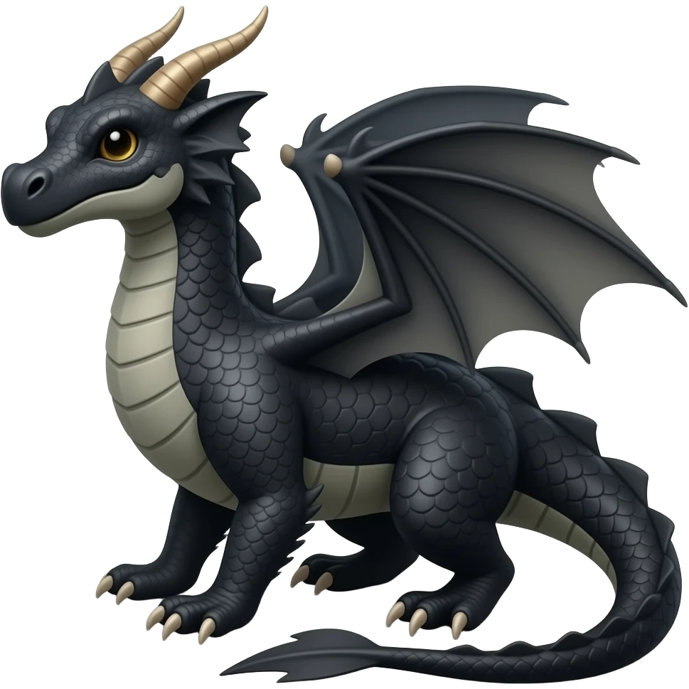 dame una emoji de chimuelo o dragon negro, osea chimuelo, de la pelicula entrenando a tu dragon, puedes darme mas diseños de color negro emoji