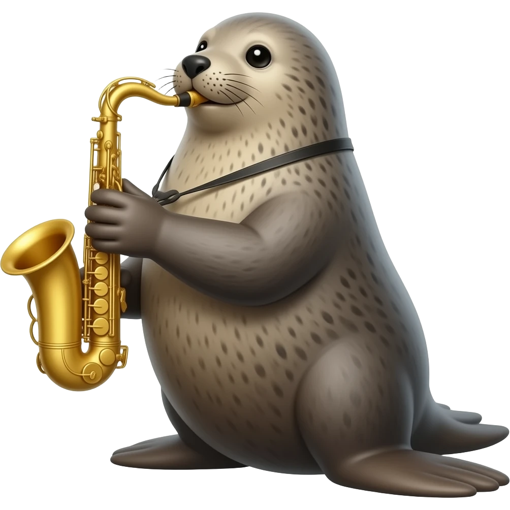 seal playing the saxiphone emoji
