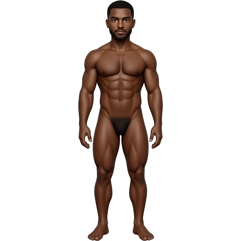 Cara negro bem dotado pelado corpo todo a mostar emoji