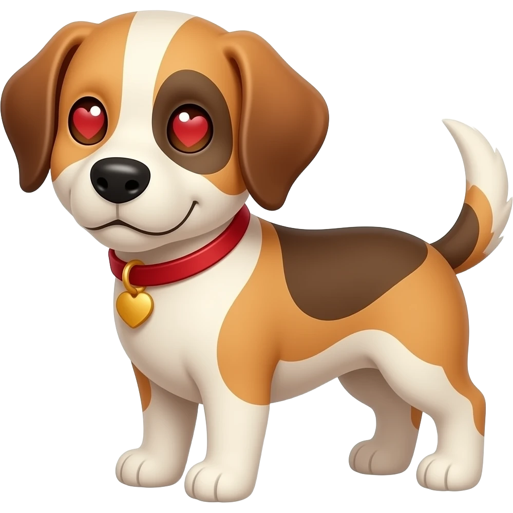 Perro con corazones en los ojos emoji