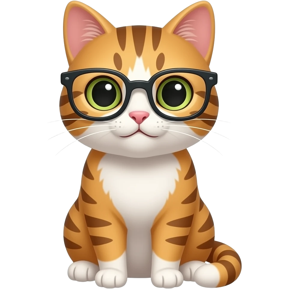 generate a sitting cat with glasses emoji