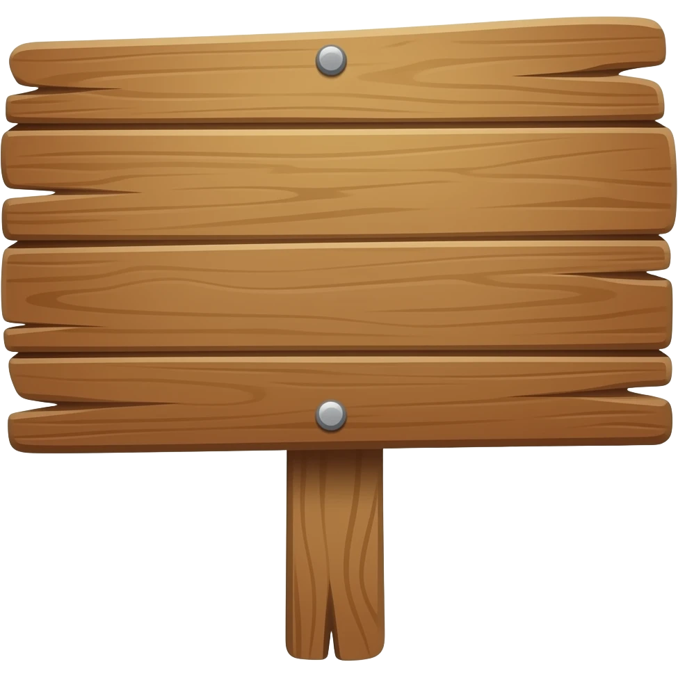brown plank wood sign with nothing on it emoji