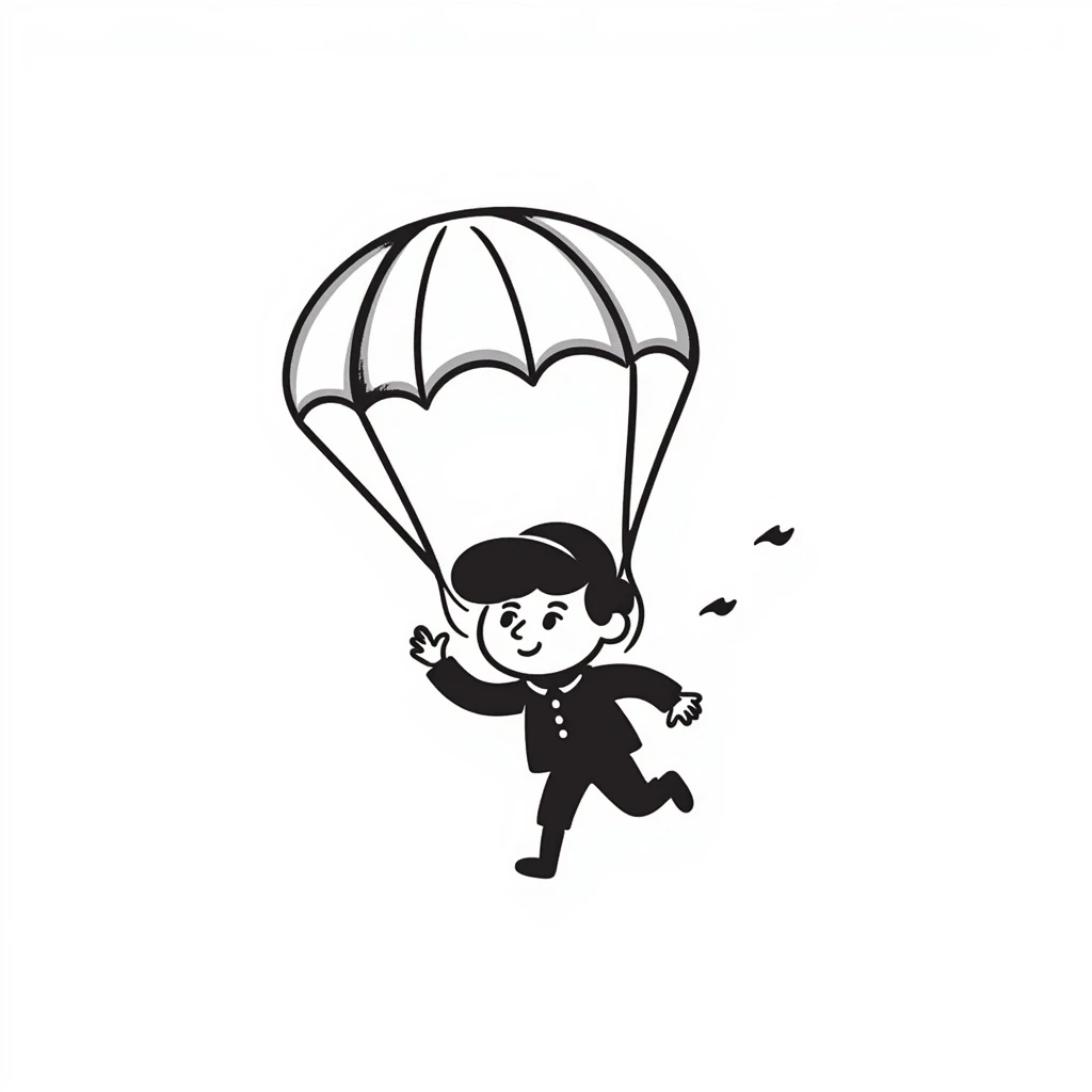 Parachuting toy emoji