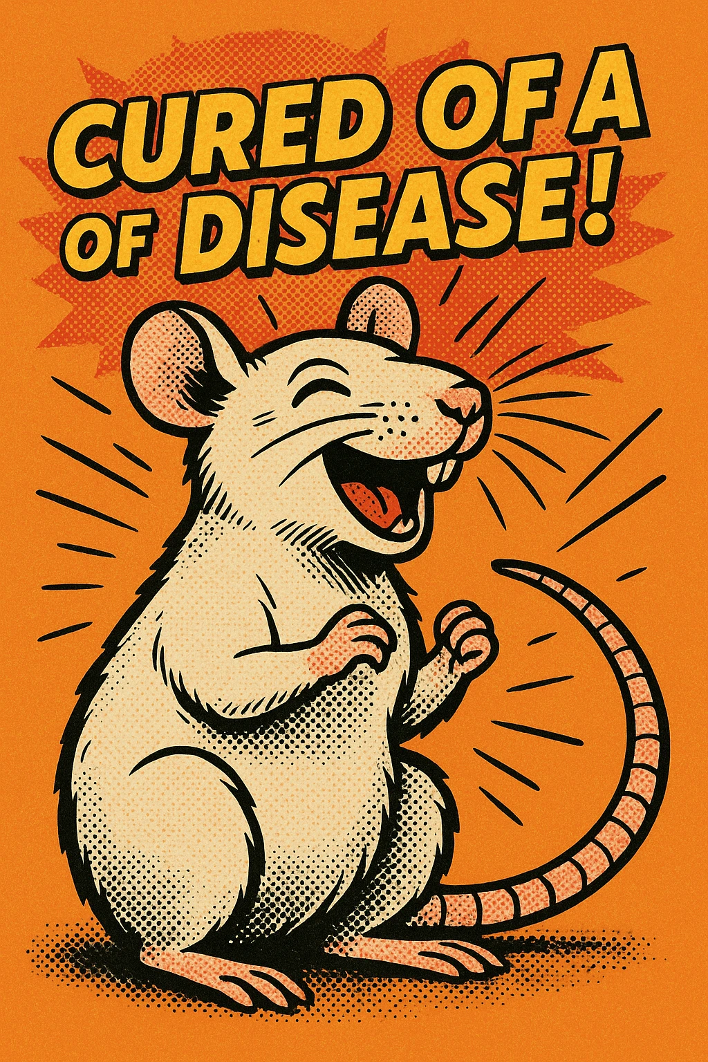 A happy lab rat cured of a disease  emoji