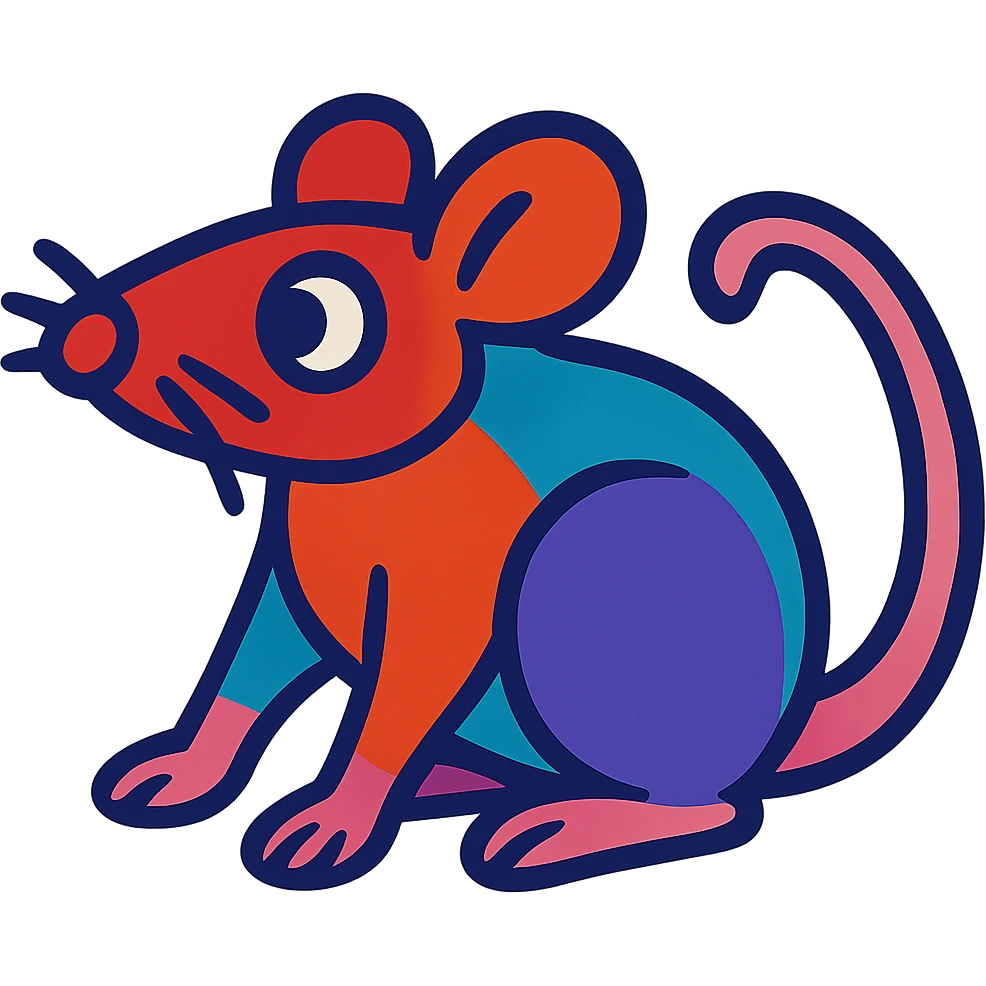 colorful rat vibrant toon style emoji