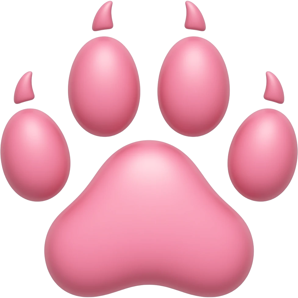 Pink wolf paw emoji