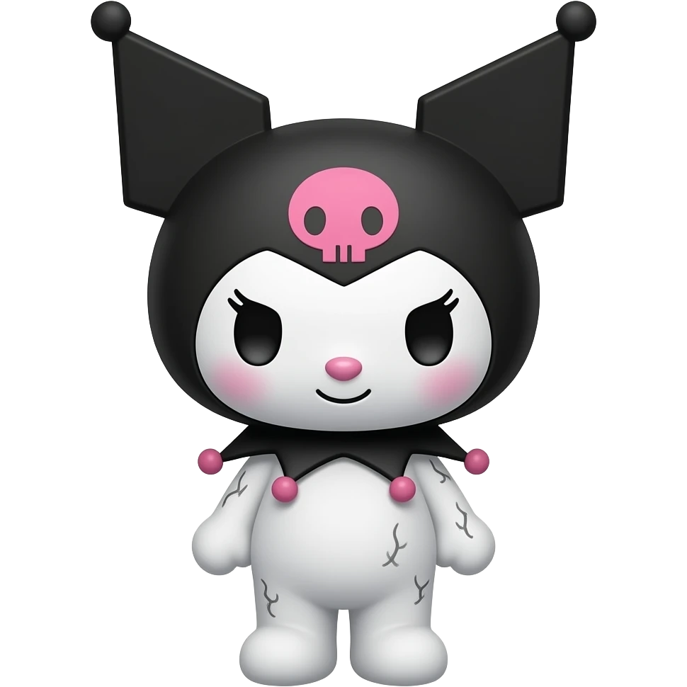 brown skin tone kuromi itching her skin emoji