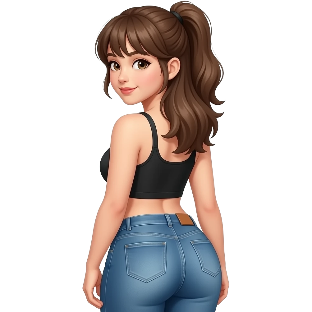 Girl with big bum emoji