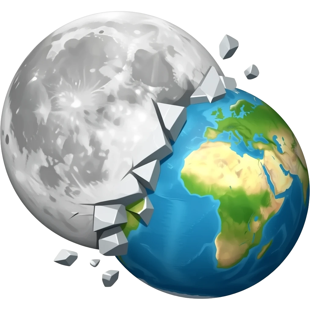 moon crash in earth emoji