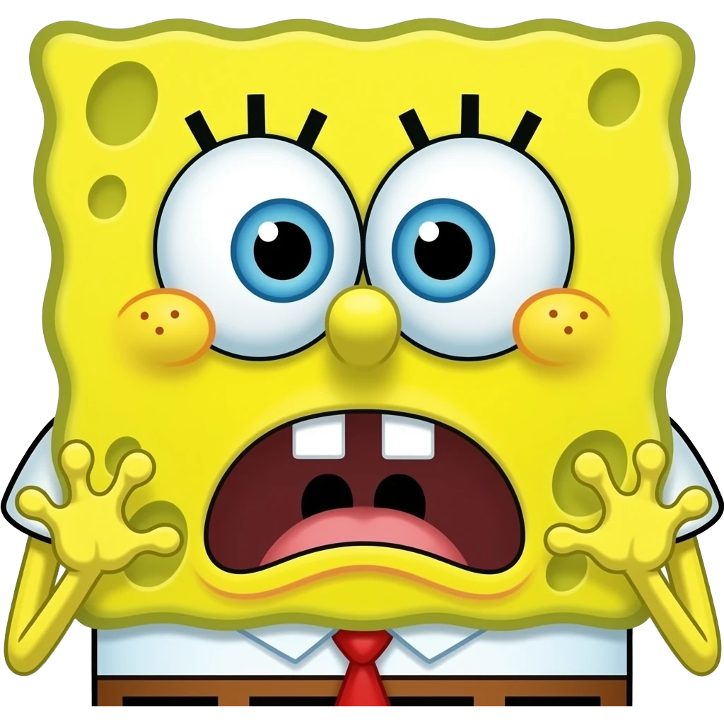 meme de medo esponja emoji