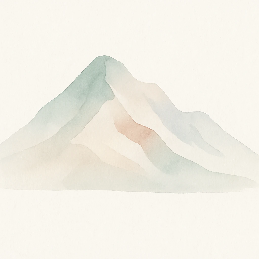 mountain, watercolor art style, soft and painterly emoji