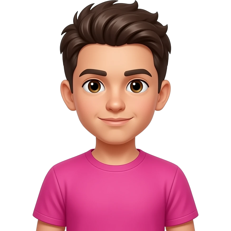 boy with hairs spice wear vibrant pink clothes boys body is wide emoji