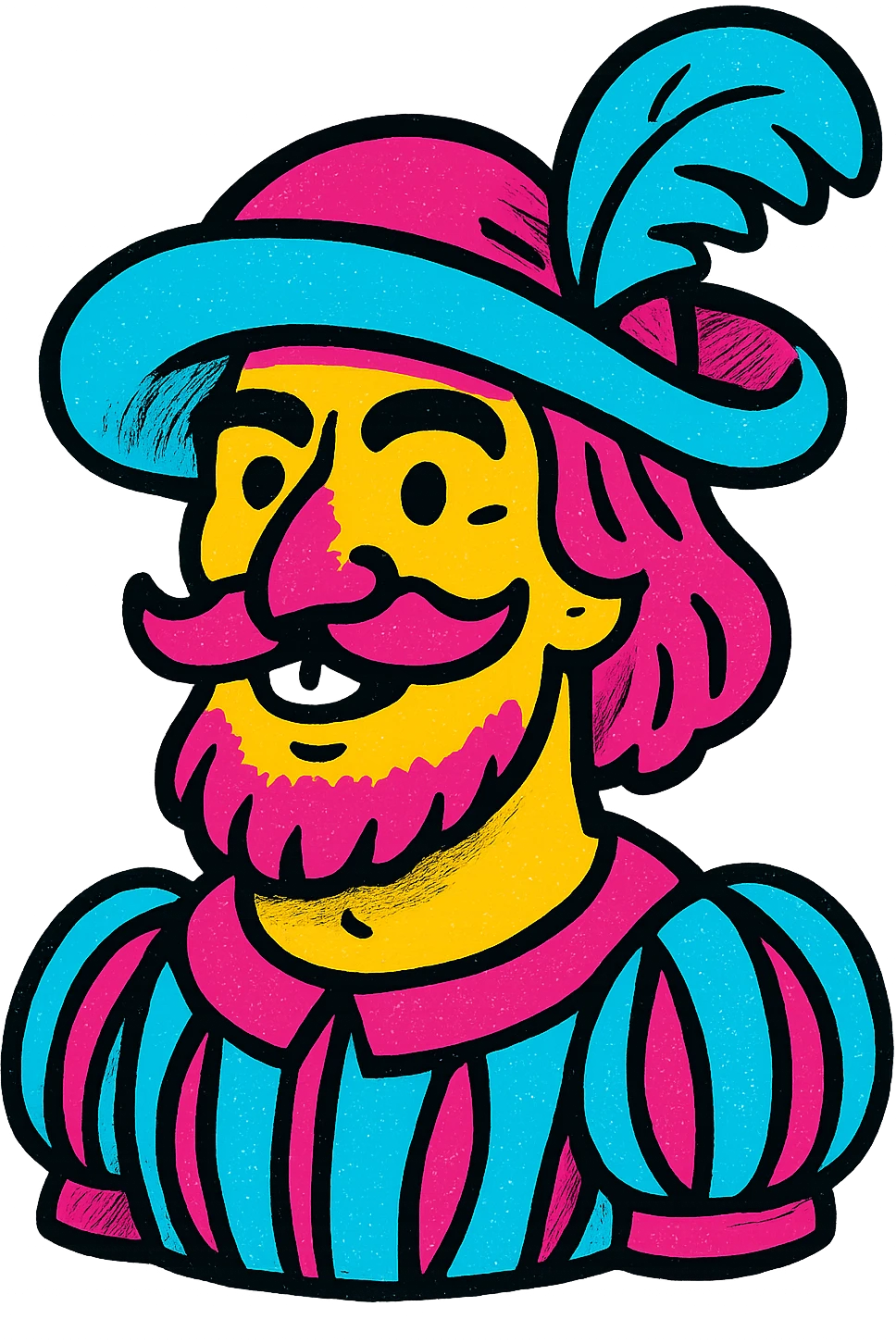 Landsknecht mercenary icon, colorful, head only emoji