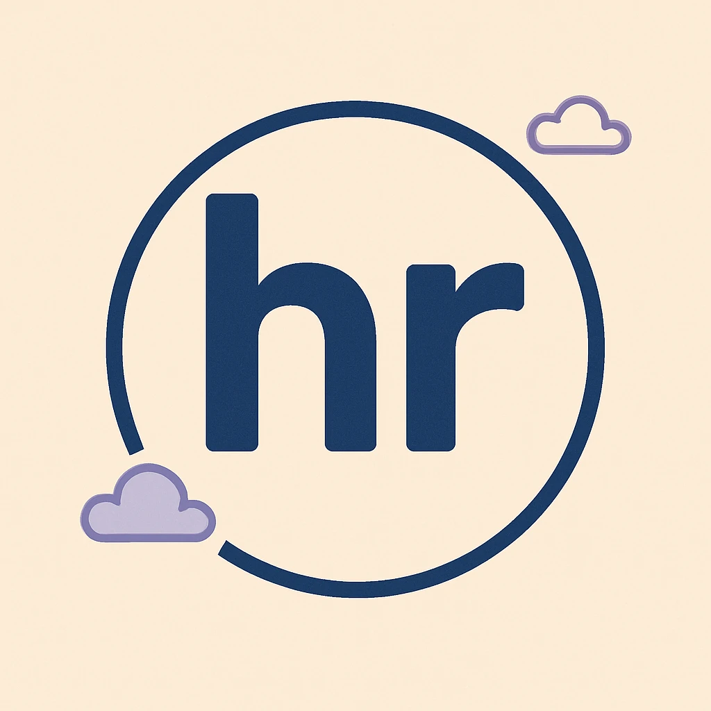 corporate style HR logo with only the abbreviation 'hr', suitable for personnel affairs emoji