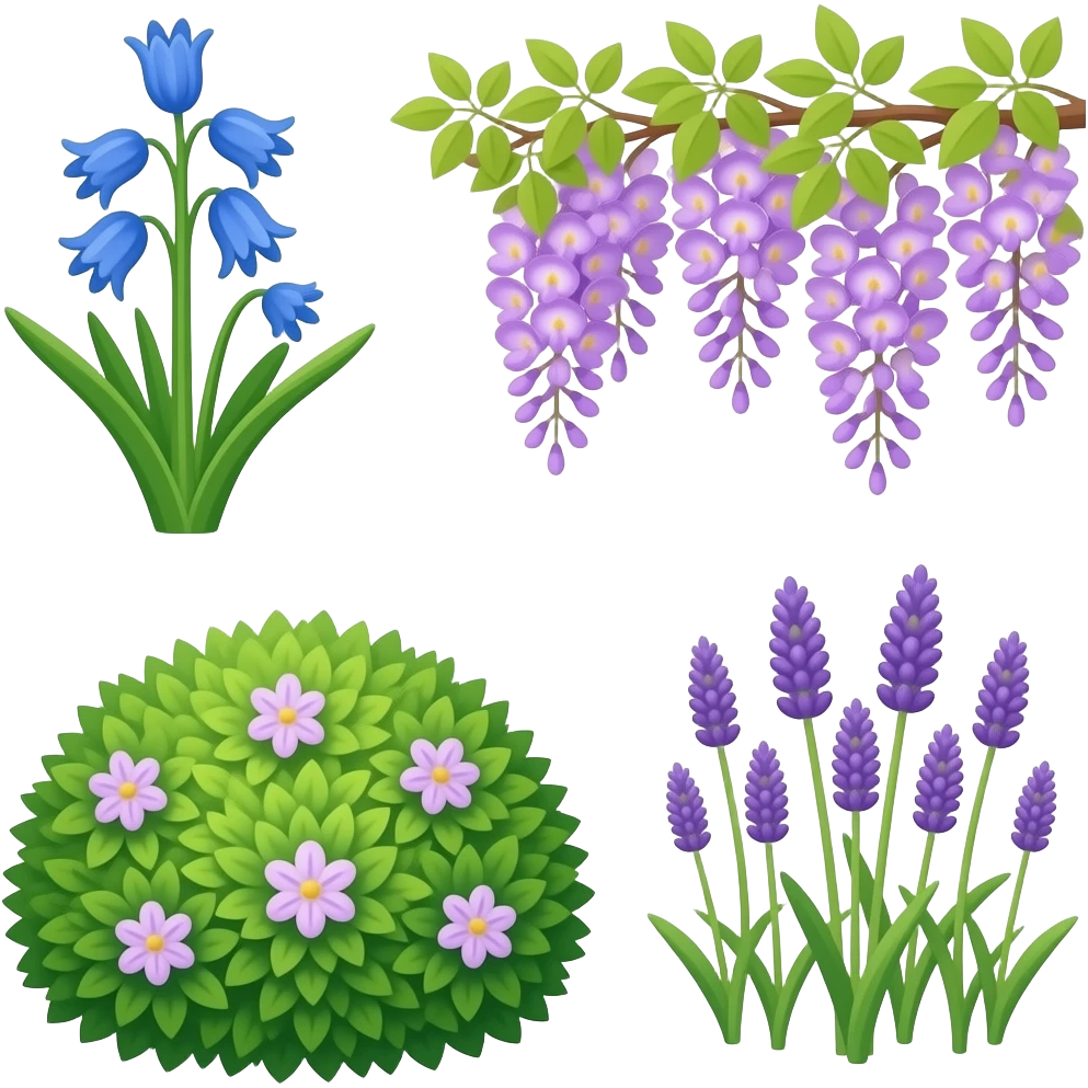 Scilla, wisteria, lilac, lavender emoji