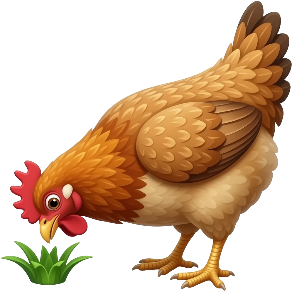 Cartoon chicken pecking emoji