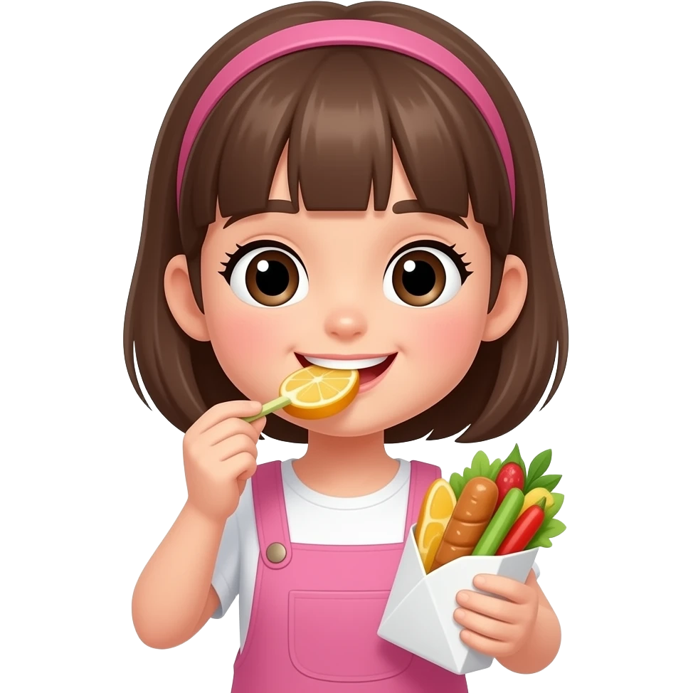 Chica almorzando emoji