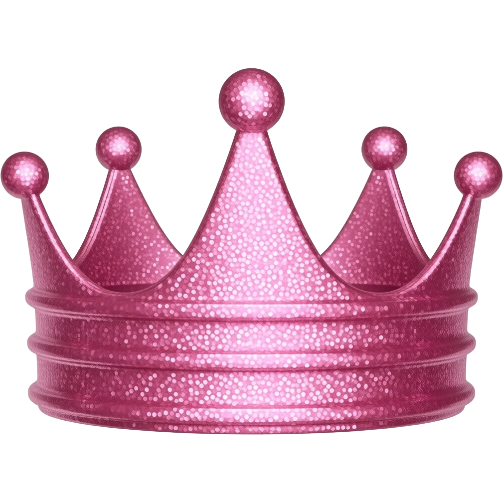 Pink glitter crown emoji