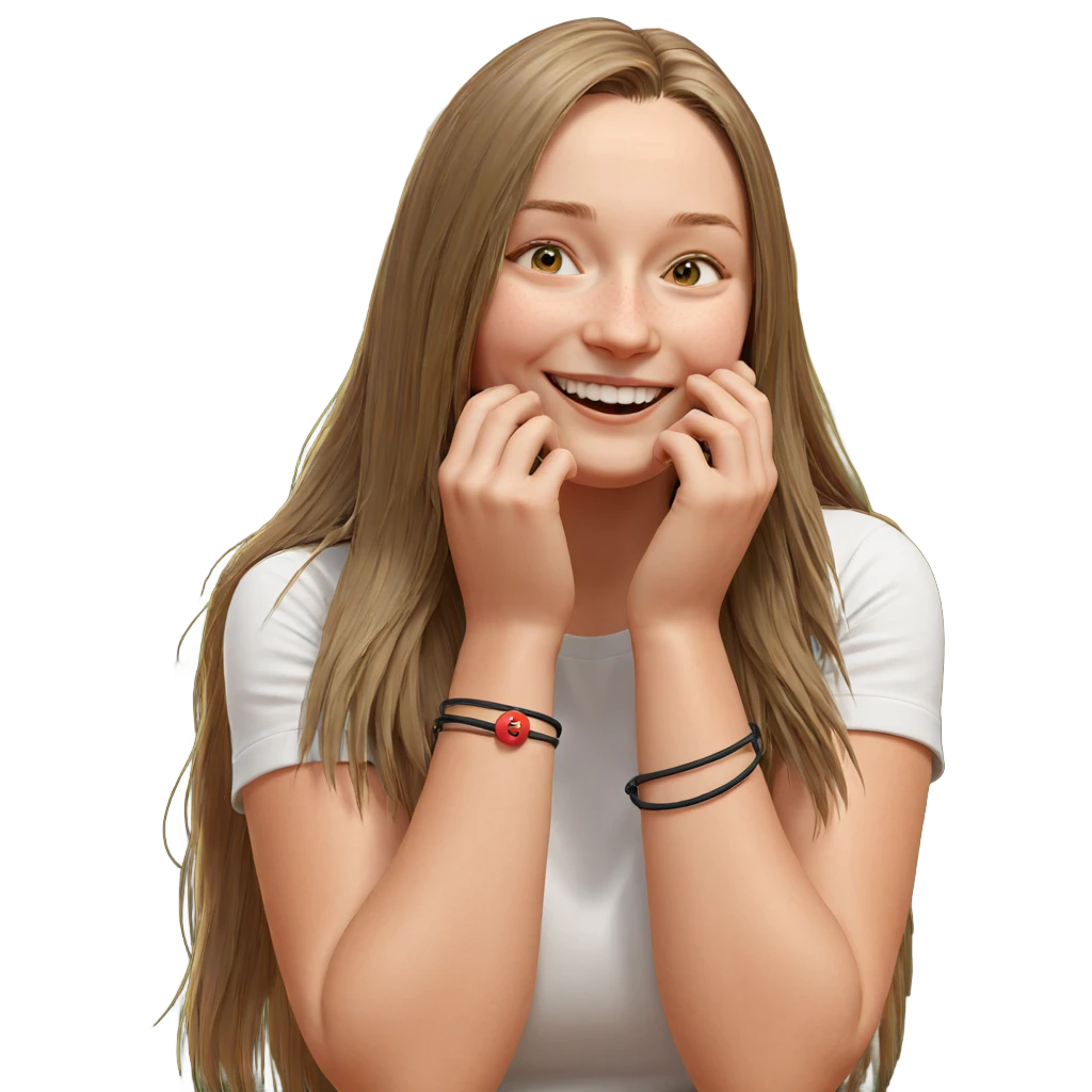 smiling girl in nature emoji