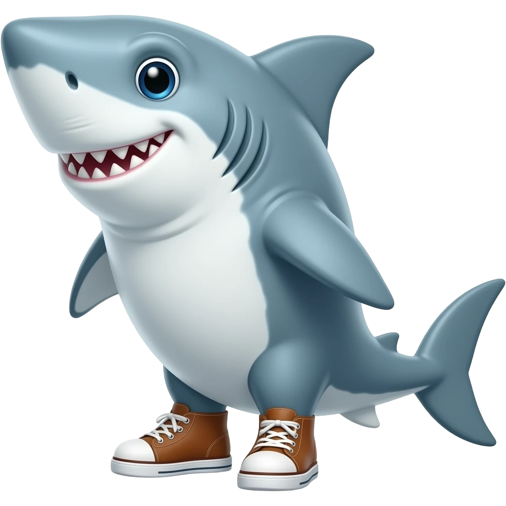 Shark wearing shoes emoji