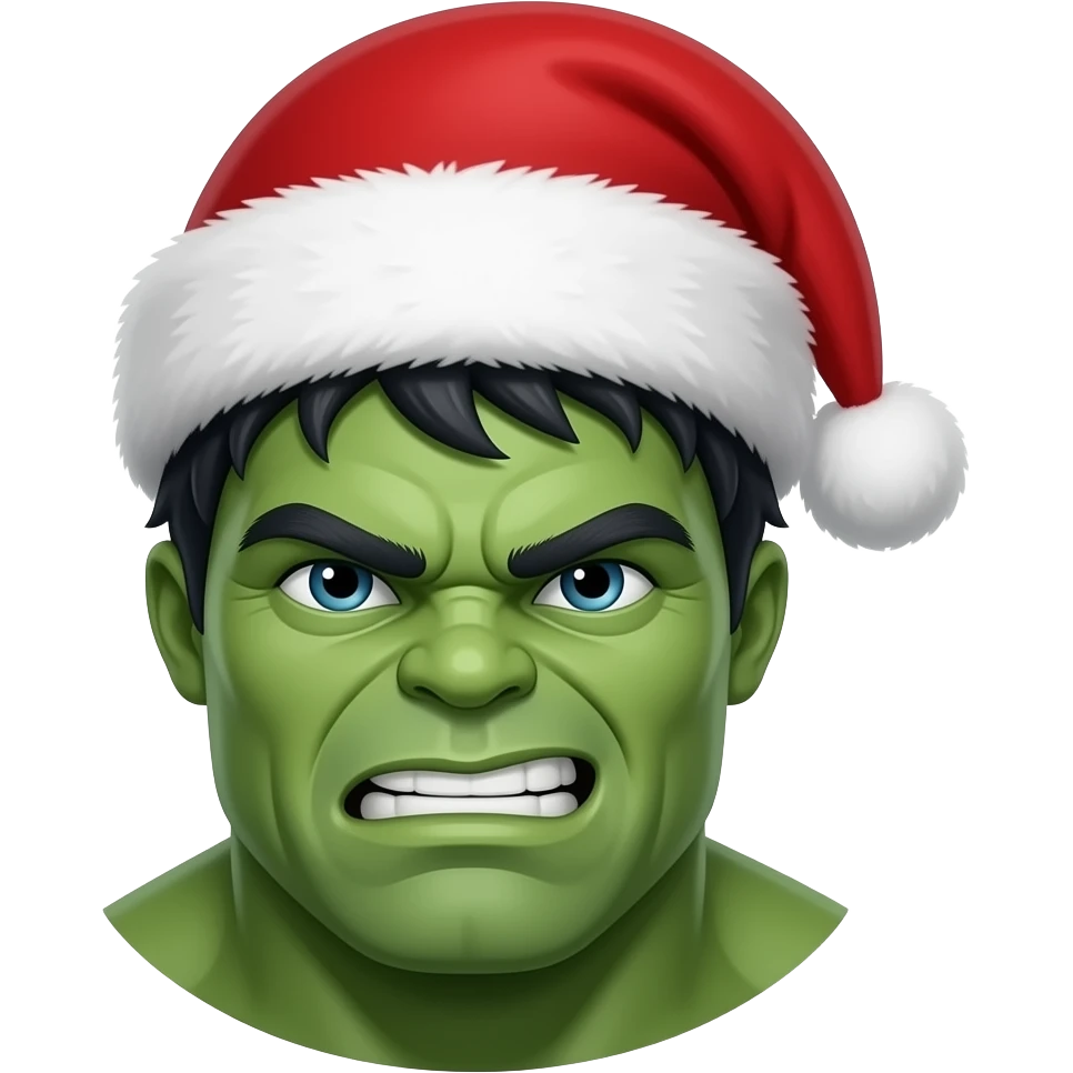 Hulk with Santa hat emoji