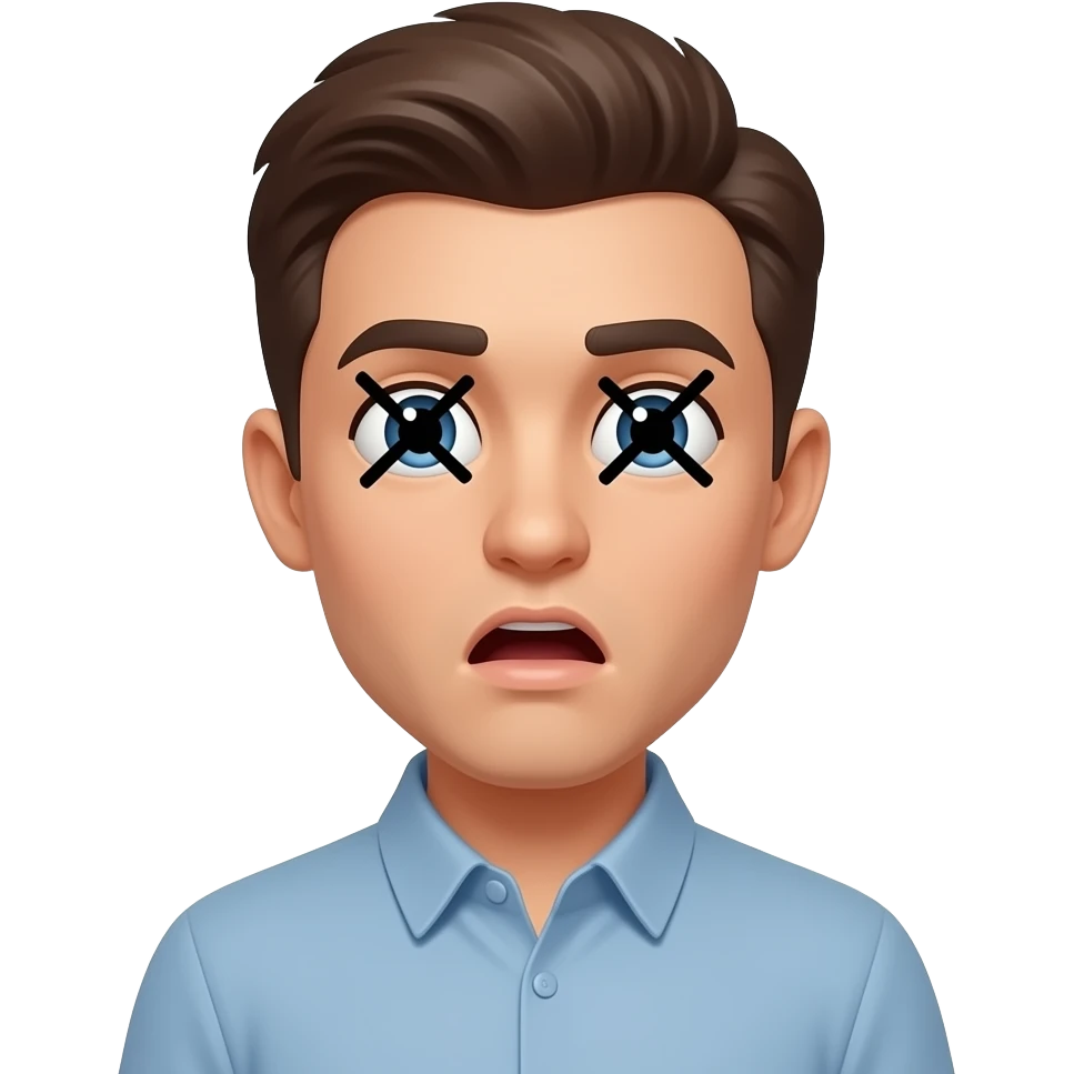 astonished emoji with crossed eyes emoji