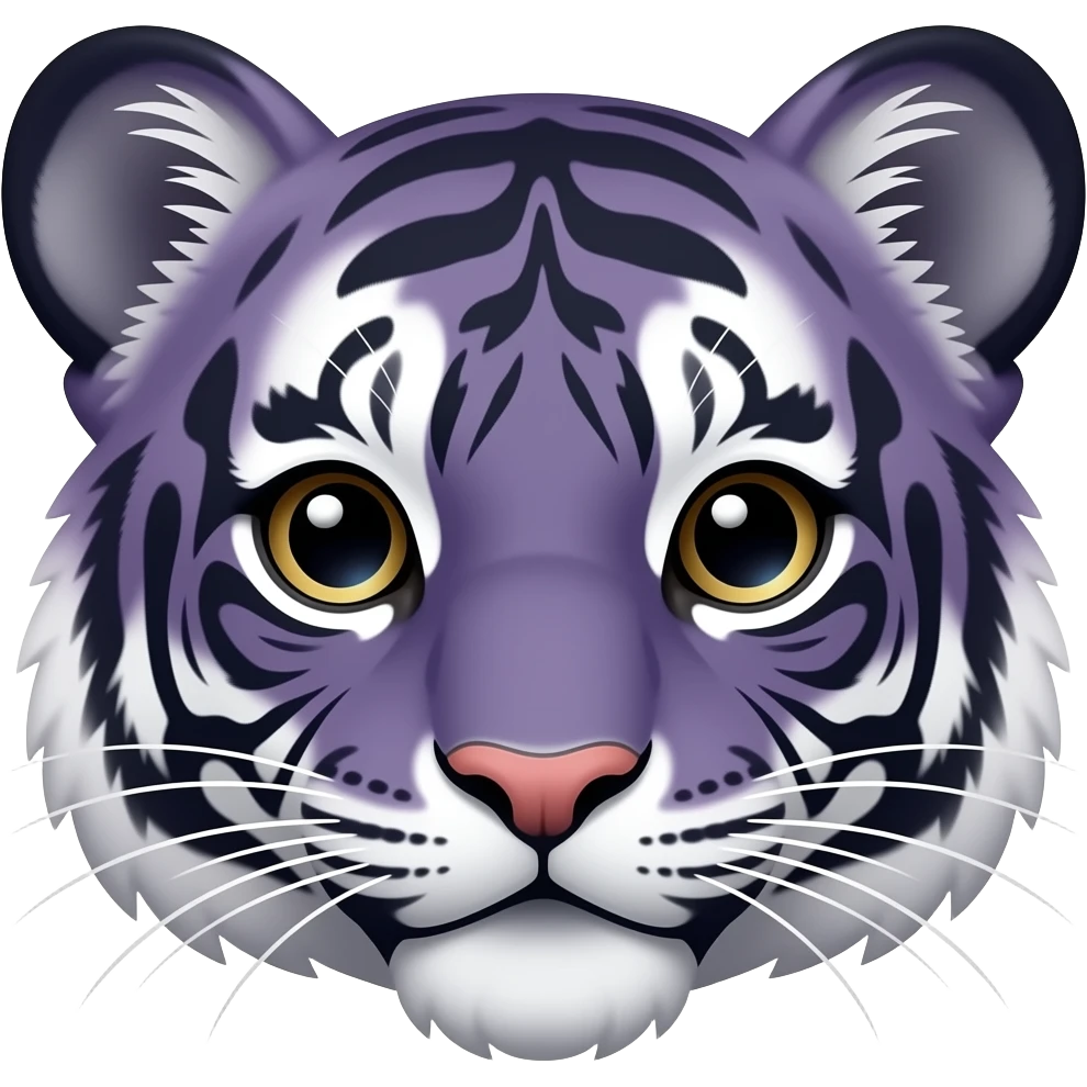 Dark lavender baby tiger face 🐯 emoji