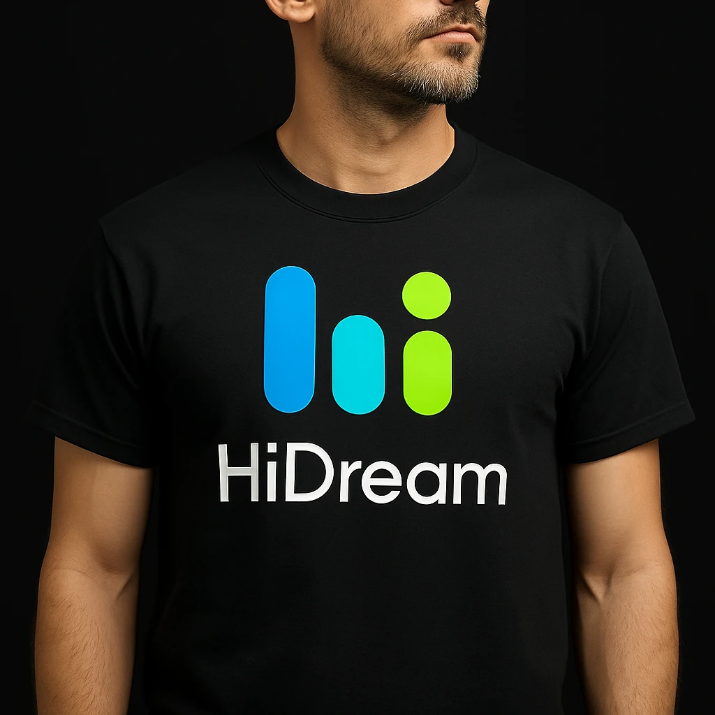 man wearing tshirt with this logo, dark background  emoji