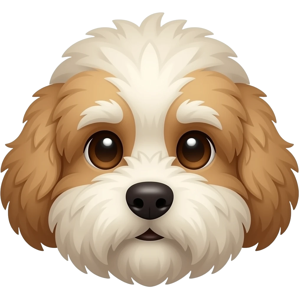 the face of a cartoon Portuguese Water dog emoji