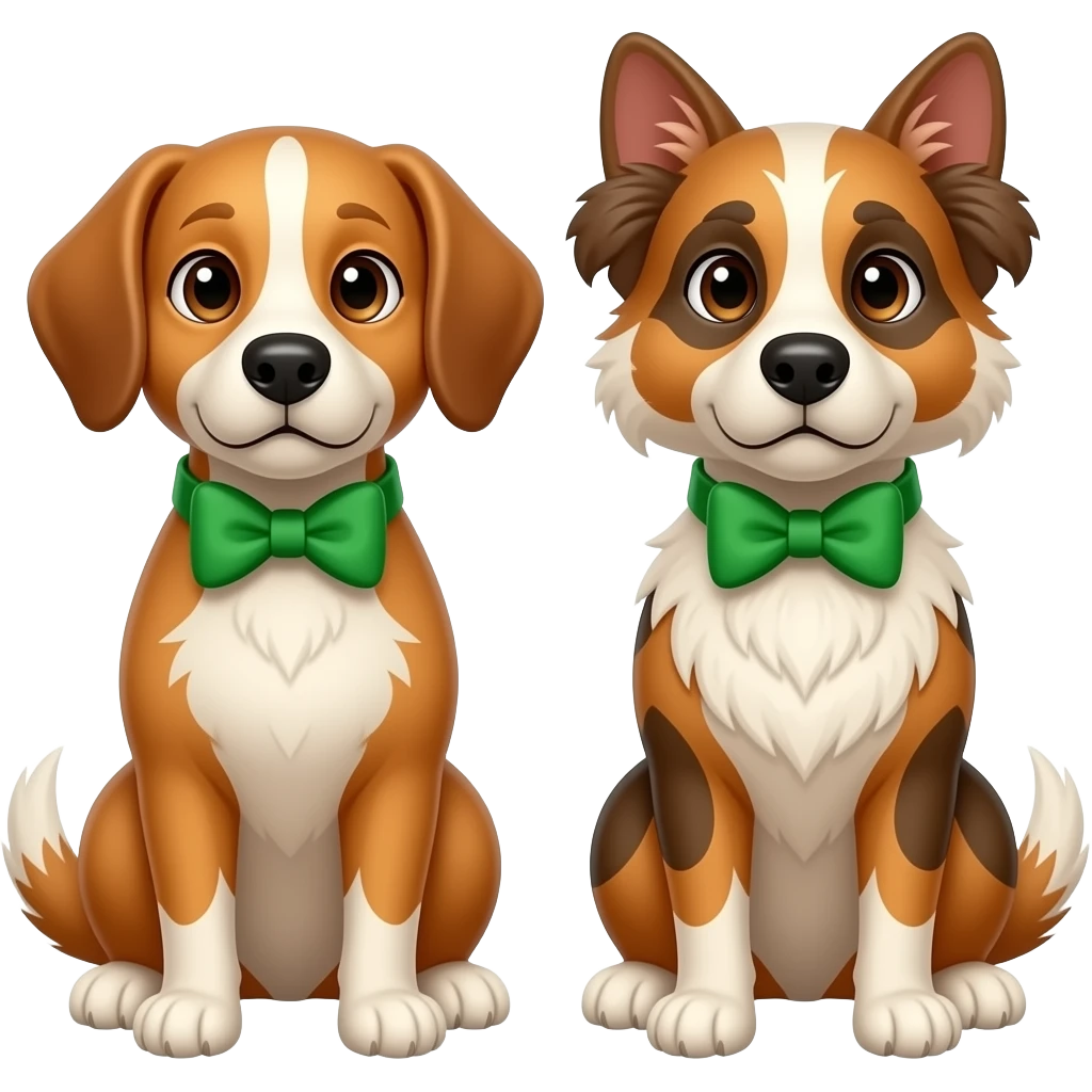 Dogs with Green Bowties emoji