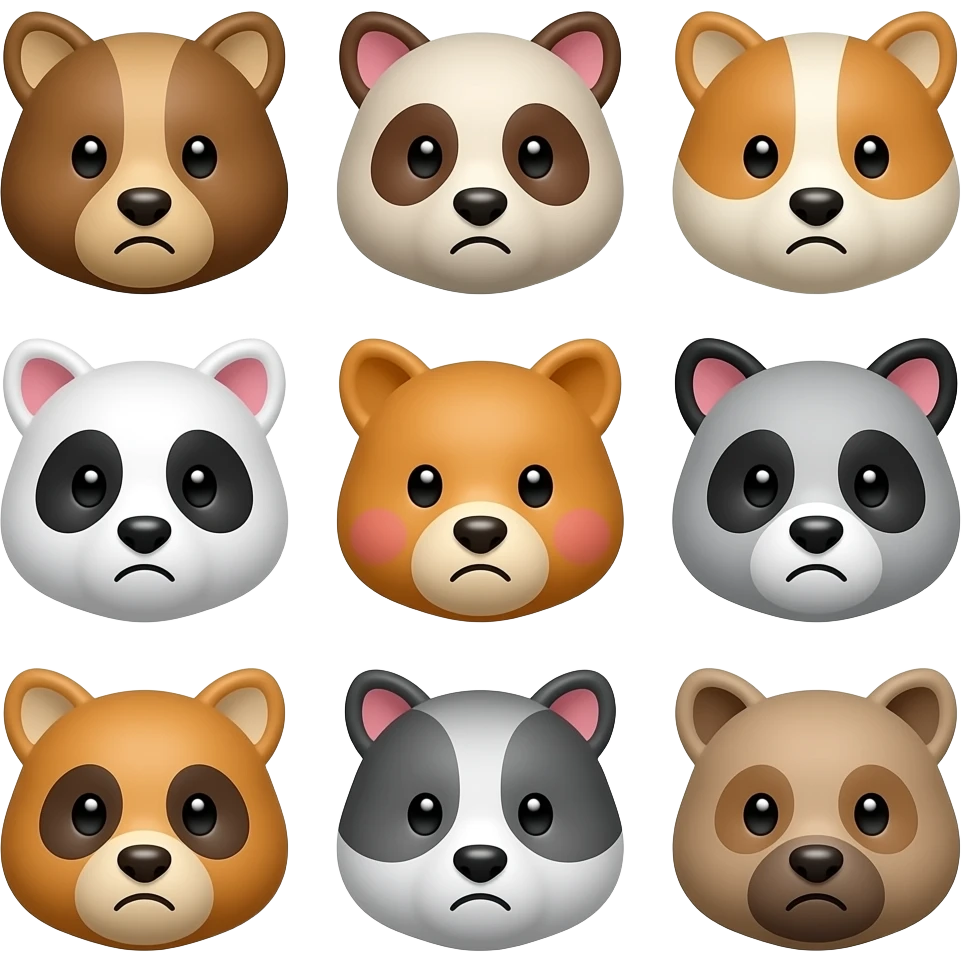Different animal expression emoji emoji
