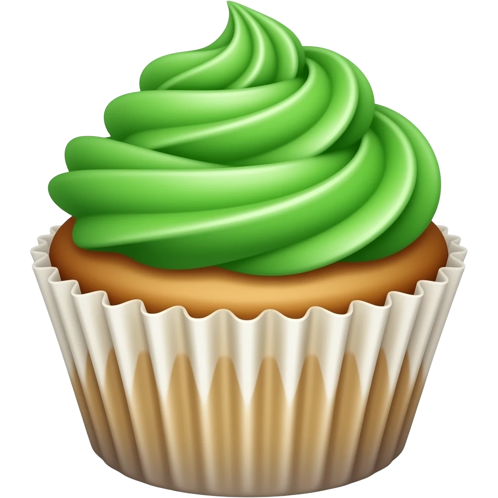 Cupcake With Green Icing emoji