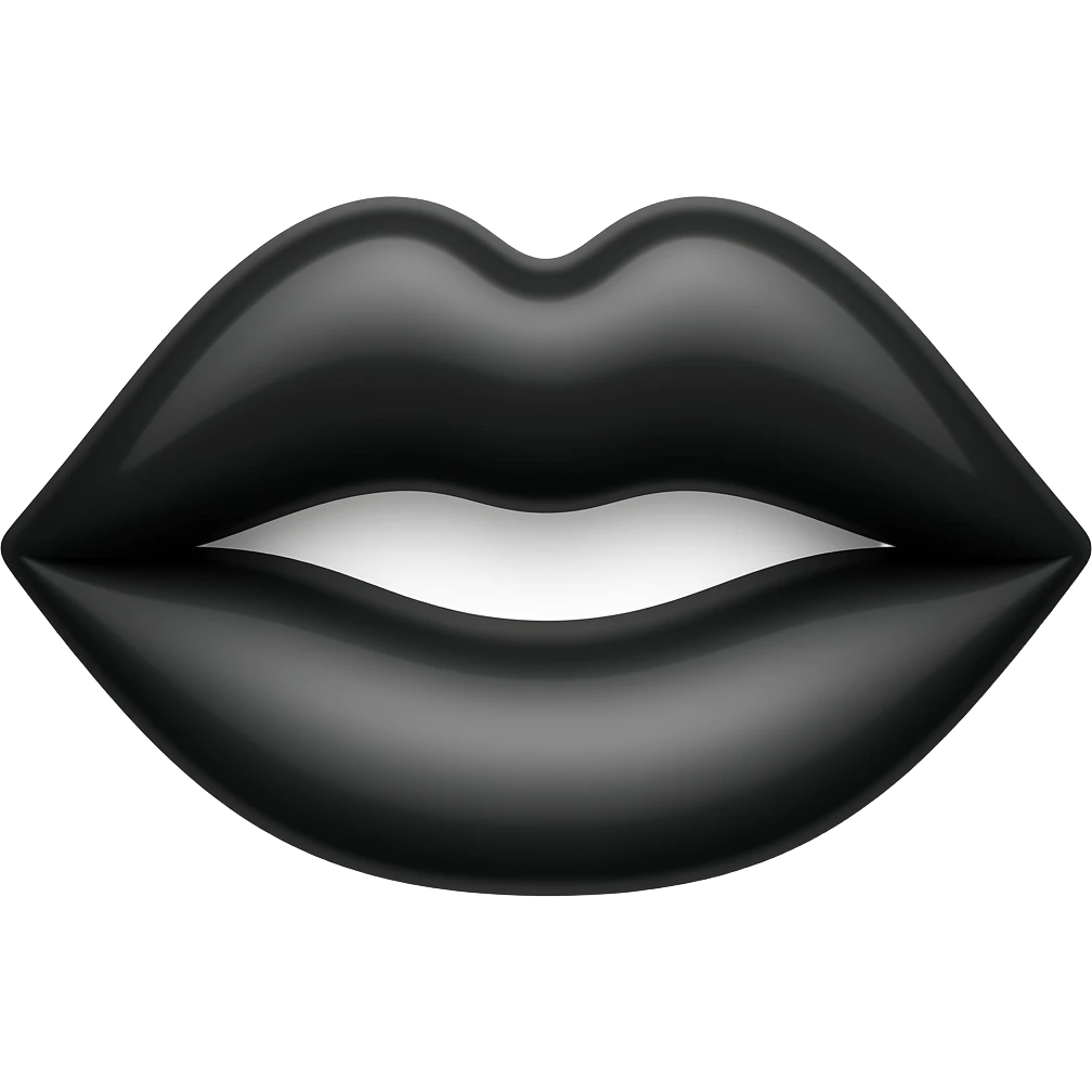 Kiss mark black emoji