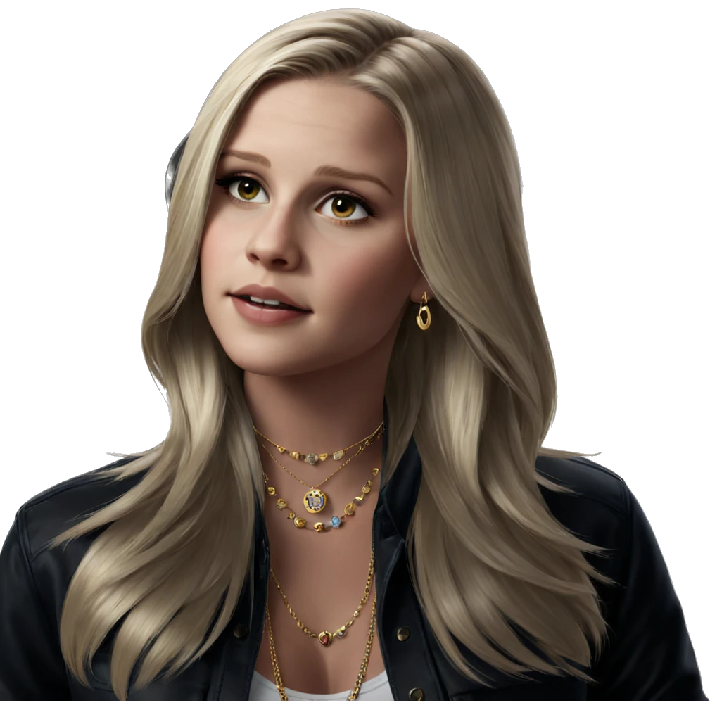 blonde girl with jewelry emoji