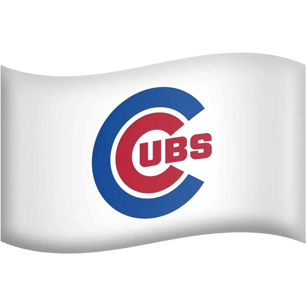 Cubs white flag with blue W emoji