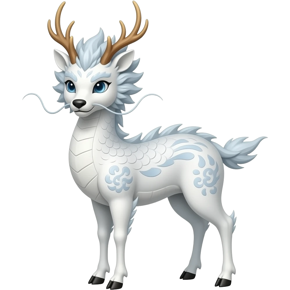 White Chinese dragon deer hybrid emoji