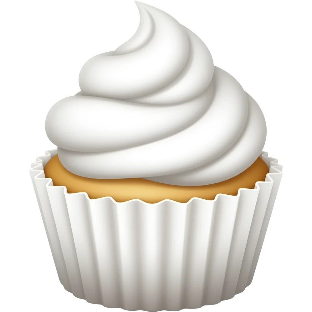 Plain white cupcake emoji
