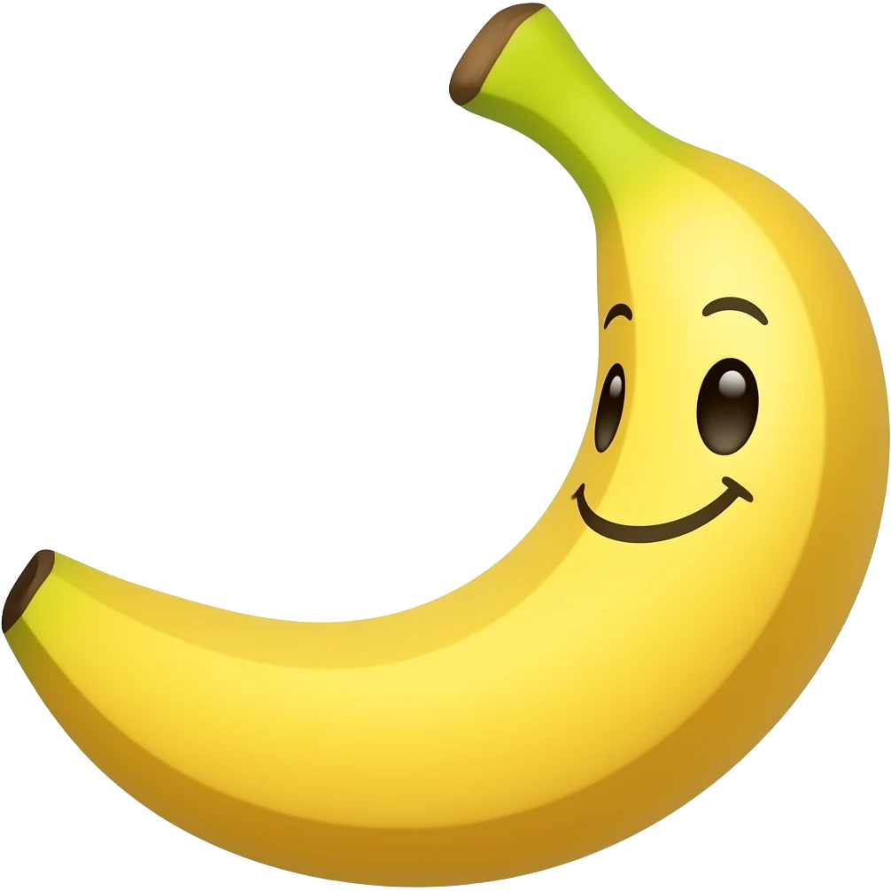The emoji depicts a smiling banana moon, crescent moon banana. emoji