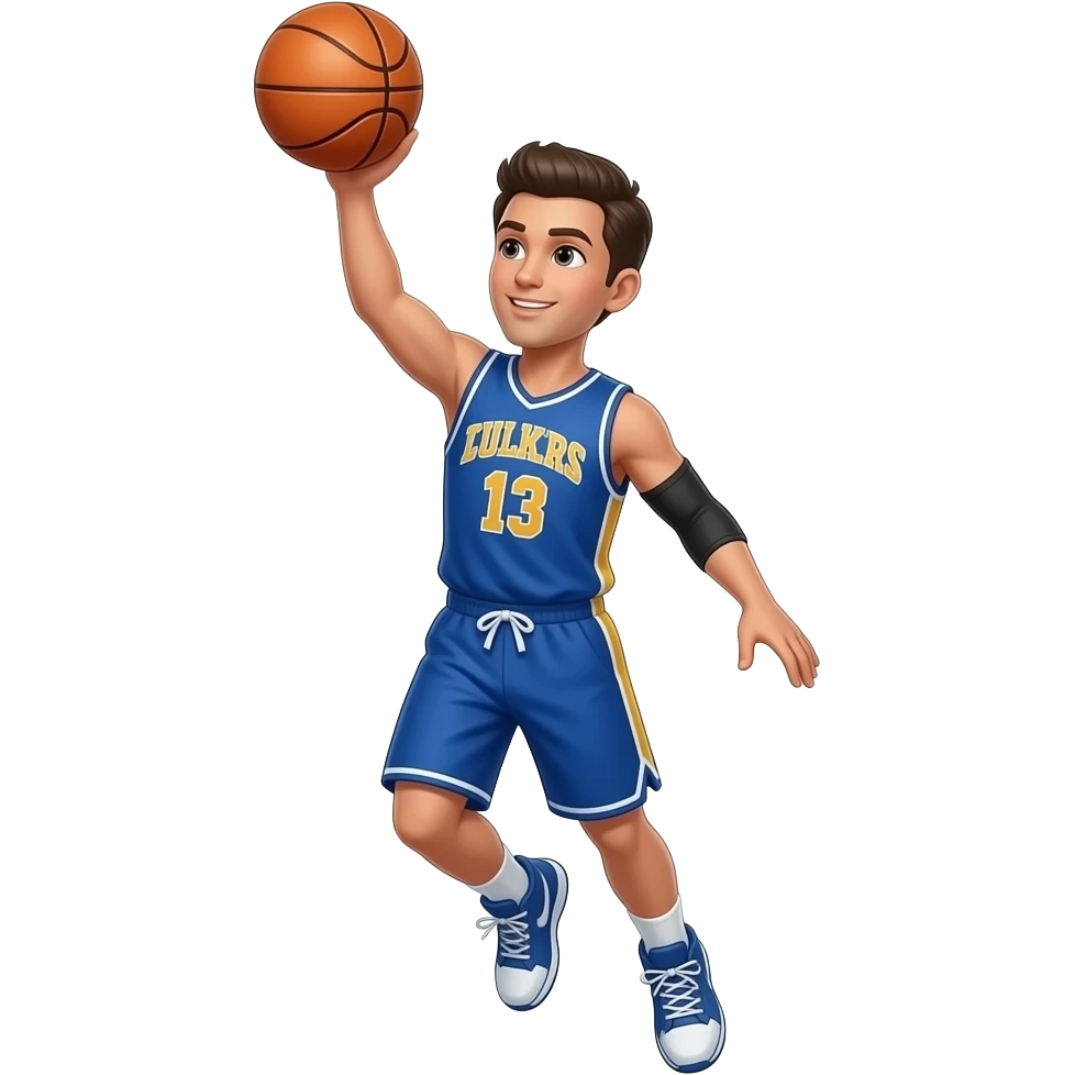 A guy shooting a basketball having a jump shot emoji