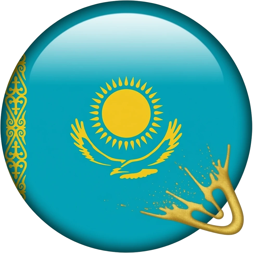 Make the Kazakh flag with a bit of extra SPICE in it emoji